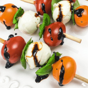 Classic Caprese Skewers with Balsamic Glaze - The Happy Home Life