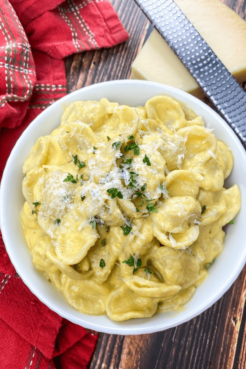 Creamy Butternut Squash and Mascarpone Orecchiette - The Happy Home Life