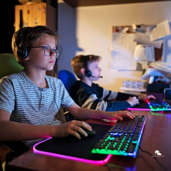 Kids playing online games using desktop