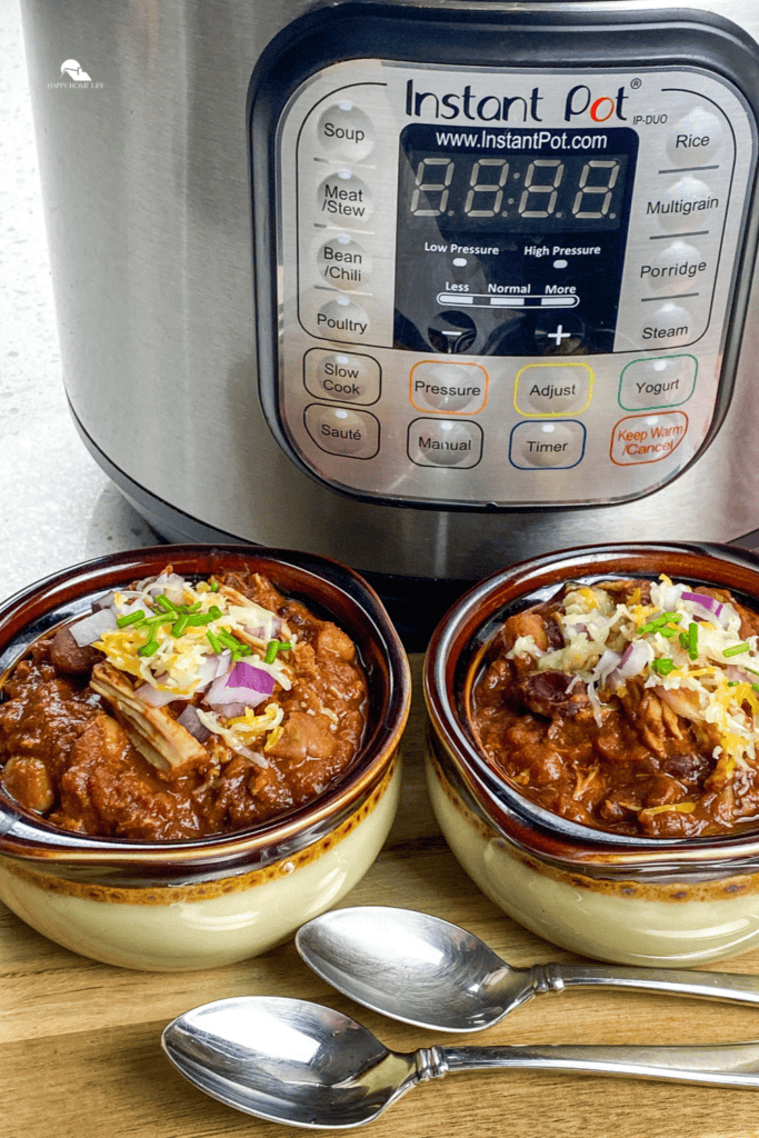 Instant Pot Pulled Pork Chili side view