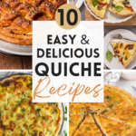 collage of 4 different quiche recipes with text overlay