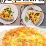 collage of 2 quiche recipes with text overlay