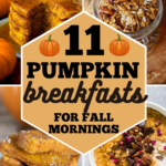 collage of pumpkin breakfast ideas